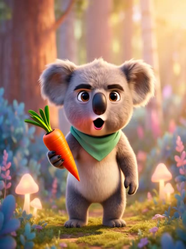 Joey holding up a carrot